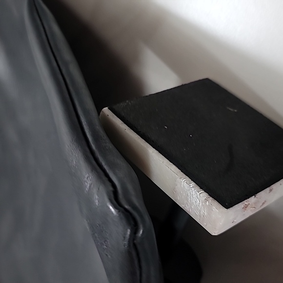 PARKER CLAY NYLA BLACK LEATHER BRASS CLUTCH CARRYALL PURSE FOLDOVER HANDBAG OSFM - Picture 10 of 13